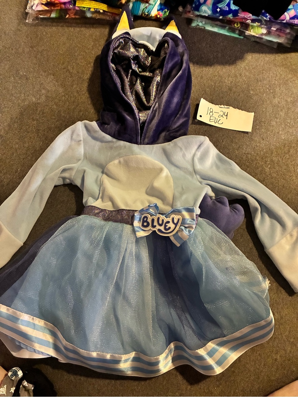 Blue and Navy Girls' Costume Dress - Bluey 18-24